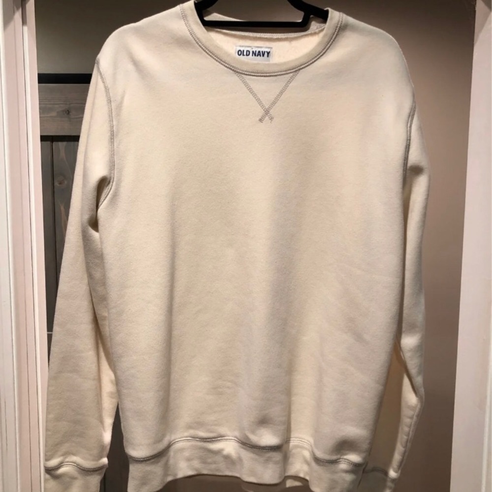 Oversized desert crew neck cream sweatshirt